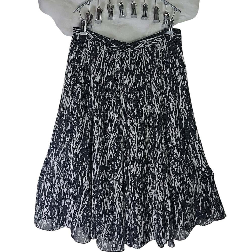 Coldwater Creek A-line Skirt Lined Midi Flowy Womens Medium RN 98516 Black